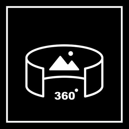 Virtual tour vector icon isolated on black background. VR and AR technologyのイラスト素材
