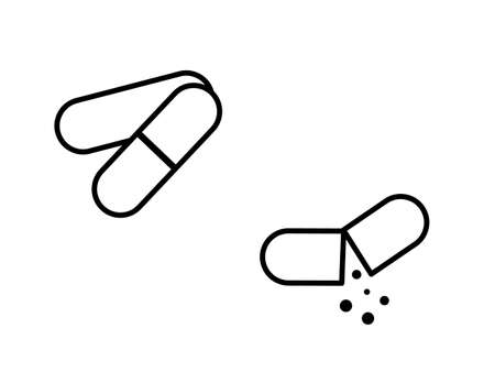 Set of vitamins linear icon. Modern outline vitamin symbol concept on white backgroundのイラスト素材