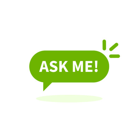 green message talk box like ask me icon. flat simple trend modern  graphic design web element isolated on white background.のイラスト素材