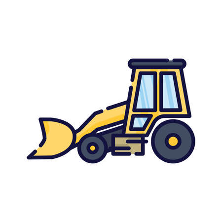 Illustration of the industrial loader. Filled-outline icon of the industrial loaderのイラスト素材