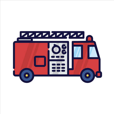 Illustration of the fire truck. Filled-outline icon of the fire  truckのイラスト素材