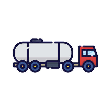 Illustration of the oil truck. Filled-outline icon of the oil truckのイラスト素材