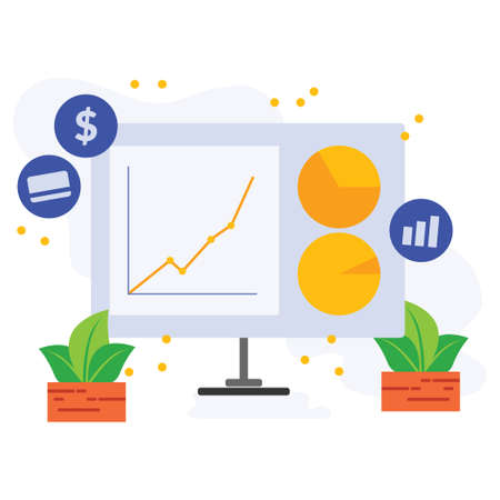 Business clip art for your presentation, business pitching, UI illustration for a landing page or splash screen, and other publication. Business charting clip artのイラスト素材