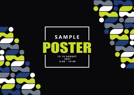 Cover page template with curvy geometry shapes. Abstract background template for magazine, poster, social media, and other publications.のイラスト素材