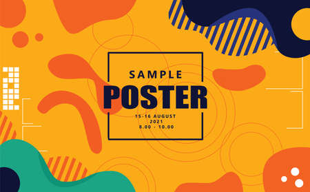 Colorful background with curvy shapes. Abstract background for poster, magazine, brochure, social media, and other publications.のイラスト素材