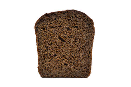 SIngle slice of rye bread isolated on white background