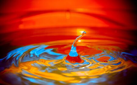 Color drops in the water