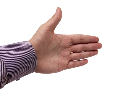 open hand on a white backgroundの写真素材