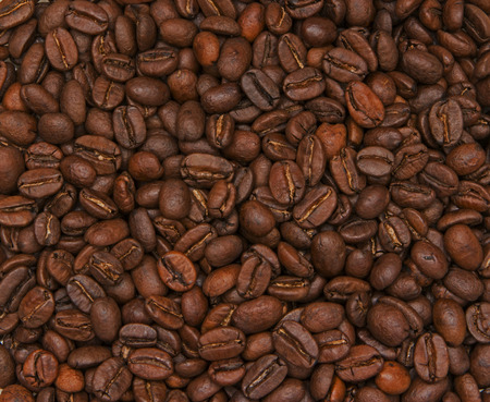 Roasted coffee beans closeup backgroundの写真素材