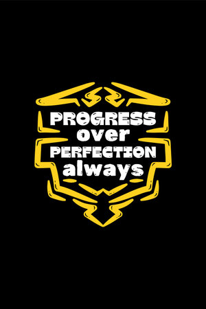Lettering quote of Progress over perfection, alwaysのイラスト素材