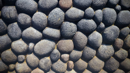 Close-up of pebbles in the form of a circle