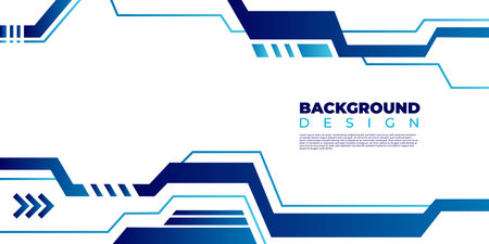 Wide, abstract design with dark and light blue geometric shapes and stripesのイラスト素材