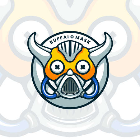 Illustration of fantasy buffalo mask mascotのイラスト素材