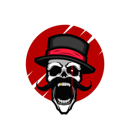 Black Hat Skull Screamingのイラスト素材