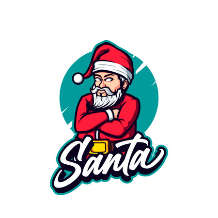 Portrait of Chrismas Santa Claus Fantasy Mascotのイラスト素材