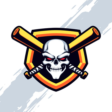 White Skull Baseball Mascotのイラスト素材