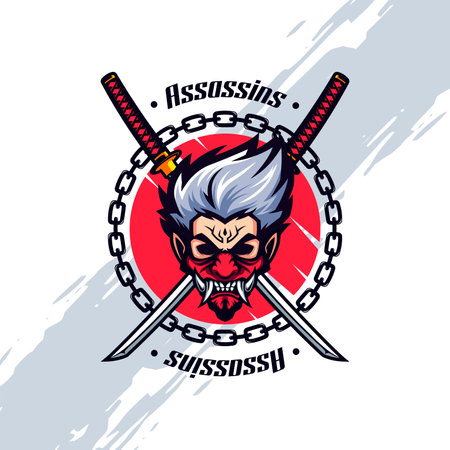 Red Masked Assassins Iconのイラスト素材