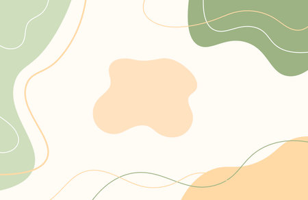 Aesthetic Background. Abstract Minimalist Background. Backgkround with Organic Shapes and Line in Pastel Colorsのイラスト素材