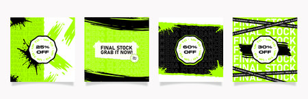 Stylish Social Media Urban Fashion Post Banner Set Templateのイラスト素材