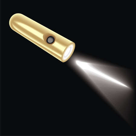 flashlight on a black background.のイラスト素材