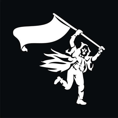 warrior with a flagのイラスト素材