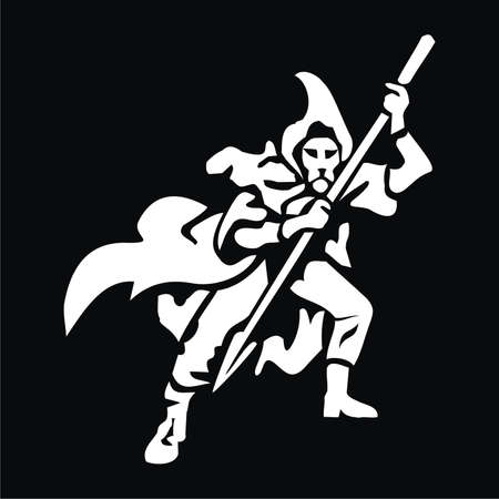 warrior with spearのイラスト素材