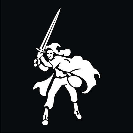 warrior with swordのイラスト素材