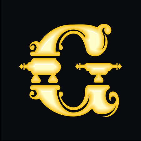 Gold letter Gのイラスト素材