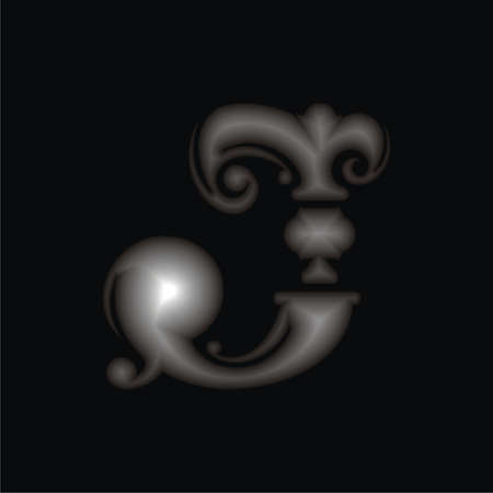 metall letter Jのイラスト素材