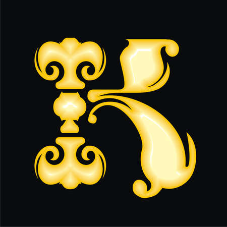 Gold letter Kのイラスト素材
