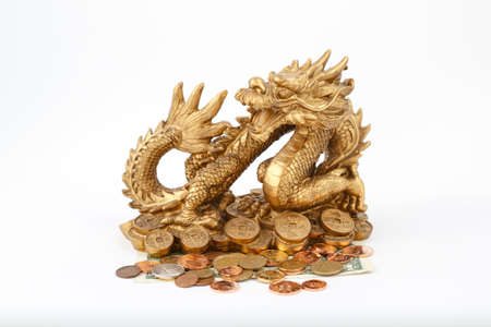 Golden dragon keep the moneyの写真素材
