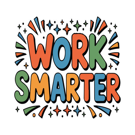 Motivational phrase with vibrant colors encouraging smart work for successのイラスト素材