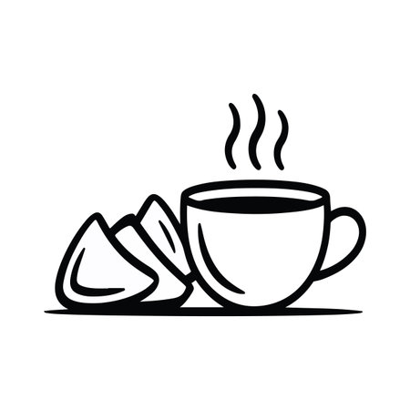 Coffee cup icon. Hot drink vector illustration on white backgroundのイラスト素材