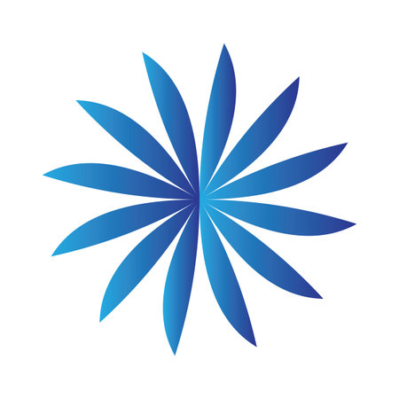 Blue abstract flower illustrationのイラスト素材