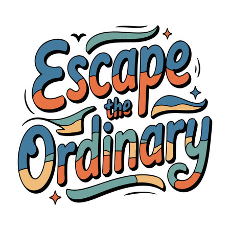 Motivational typography design featuring the quote âEscape The Ordinaryâ in a clean and modern style. Suitable for t-shirt prints, posters, and inspirational brandingのイラスト素材
