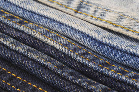 macro of various jeans seamsの写真素材