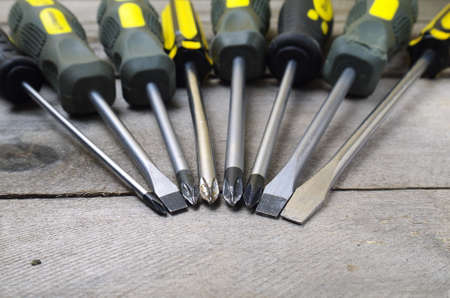 screwdrivers set closeup, shallow depth of fieldの写真素材