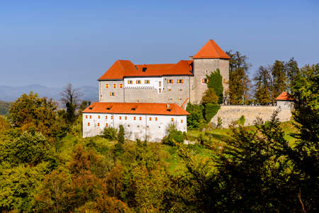 Ancient Podsreca castle, Kozjanko, Sloveniaのeditorial素材