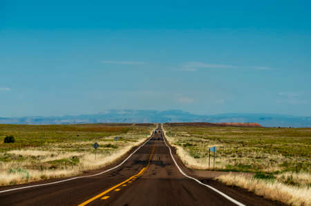 Straight road in Arizonaの写真素材