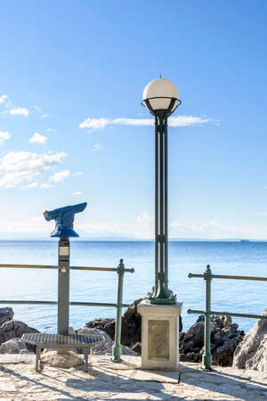 Blue public coin operated tourist telescope - monocularの写真素材
