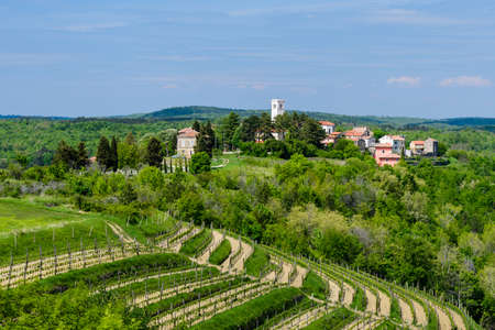 Oprtalj - idyllic small town on a hill in central Istriaの写真素材