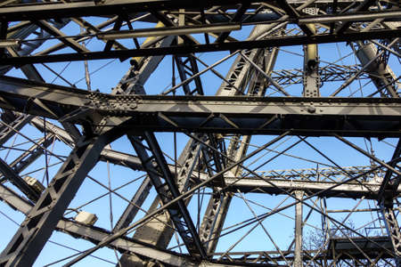 Ferris wheel, steel structure close-up, steel beams