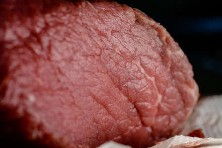 Raw beef meat, macro close up texture, cooking and nutrition conceptの写真素材