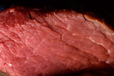 Raw beef meat, macro close up texture, cooking and nutrition conceptの写真素材