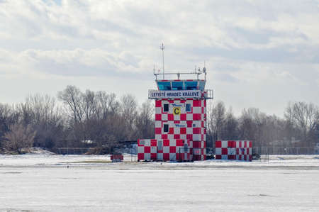 Hradec Kralove, Czech - February 27 2010: Former military airbase of the Warsaw pact transformed to a civilian airport in Hradec Kralove allowed development of aircraft industry in Czech republicのeditorial素材