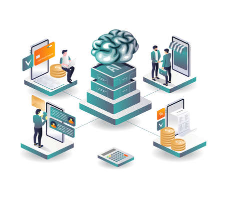 Ecommerce with artificial intelligenceのイラスト素材