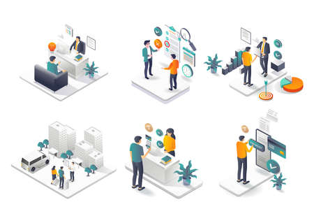 A set of illustrations for e-commerce business investmentのイラスト素材