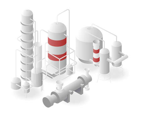Bio gas industrial plant pipelineのイラスト素材