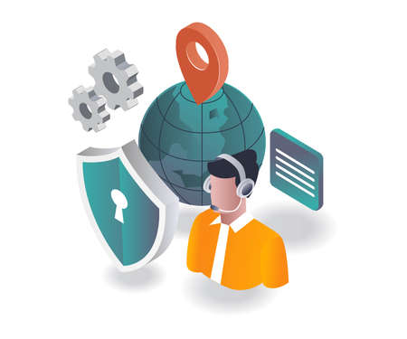 Physical and Environmental Security with support locationのイラスト素材