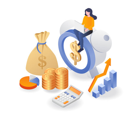 Alarm clock reminder time is money and an investment businessのイラスト素材